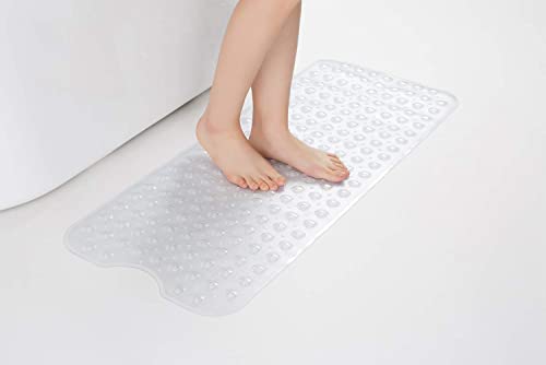 Amazerbath Bath Tub Mat Non Slip, 40 X 16 Inches Non-Slip Shower Mats With Suction Cups And Drain Holes, Bathtub Mats Bathroom Mats Machine Washable, Clear #TOP7
