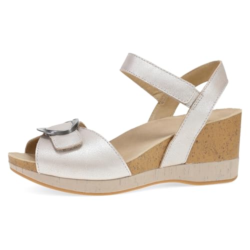 Image of Dansko Stella Multi-Strap Wedge Sandal for Women - Cork /EVA Wedge with Arch Support -Fully Adjustable Straps-Lightweight Rubber Outsole