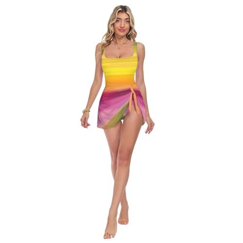 Maillot de bain une pièce réglable femme stretch dégradé coloré dos nu avec effet push up
