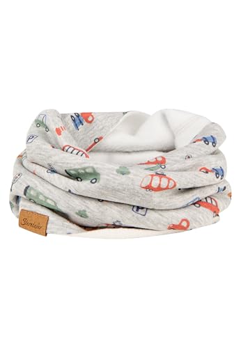 Sterntaler Schlauchschal Fahrzeuge aus meliertem Sweat- Jungen Accessoires für Babys und Kleinkinder - warm und weich - silber, Gr. 2