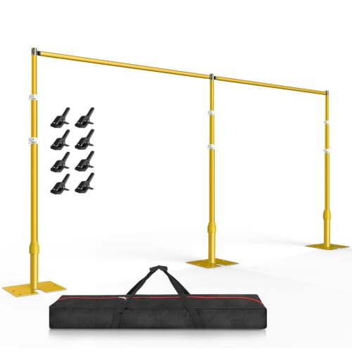 Image of EMART Backdrop Stand Heavy Duty 10x20Ft Adjustable Pipe and Drape Kit-Gold