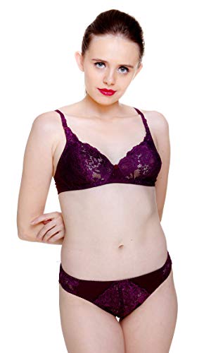 Image of Fashion Comfortz 100% Silk Cotton Lingerie Sets Maroon