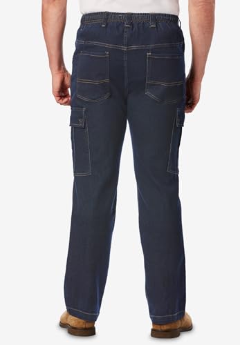 KingSize Men's Big & Tall Relaxed Fit Cargo Denim Look Sweatpants2