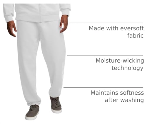 Image of Fruit of the Loom Eversoft Fleece Elastic Bottom Sweatpants with Pockets, Relaxed Fit, Moisture Wicking, Breathable