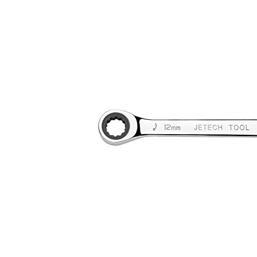 Jetech Double Box End Ratcheting Wrench (12Mm X 13Mm) - Heavy Duty Cr-V Box Ratcheting Gear Spanner #TOP1