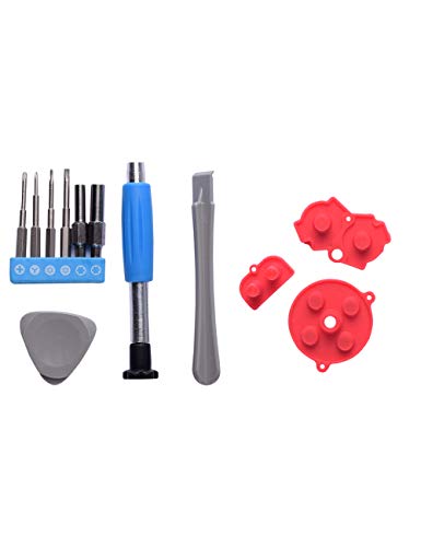 SPDYCESS Reemplazo GBA Pads Botones Partes de Refacción Caucho Almohadilla Conductora Clave Destornillador para Switch GBA GBASP GBC GB NGC / N64 / SFC / Wii