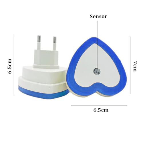 Image of fizzytech Smart Motion Sensor LED Light Bulb with Automatic On /Off and Dimmable Blue Glow, Energy Efficient 7W LED Bulb for Home, Stairs, Kitchen, Bathroom, Wardrobe Lighting(Heart Blue Pack-2)
