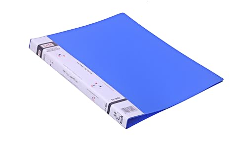 Image of Saya Report File Folder - A4 Size | Professional Presentation Folder with Chrome Lever Clip, Inside Pocket, and Punchless Design | 2-Pack for School, Work, and Home Organization (A4, Blue)