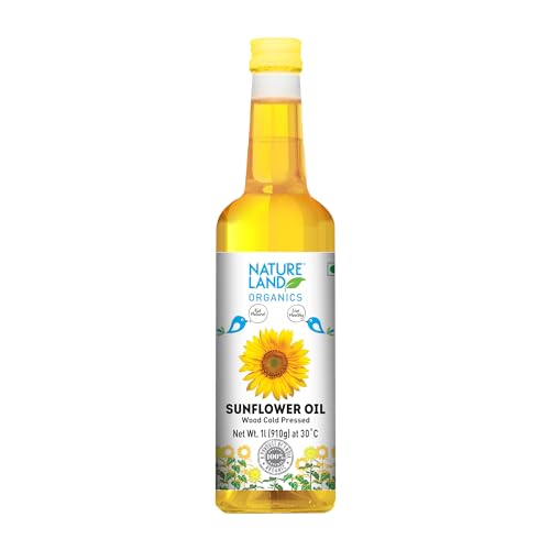Image of Natureland Organics Sunflower Oil 1 LTR - Cold Pressed & Groundnut Oil /Peanut Oil 1 LTR - Cold Pressed