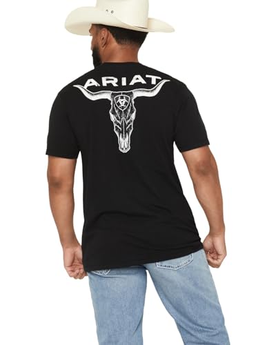 ARIAT Mens Stipple Steer Classic Fit T-Shirt Black X-Large