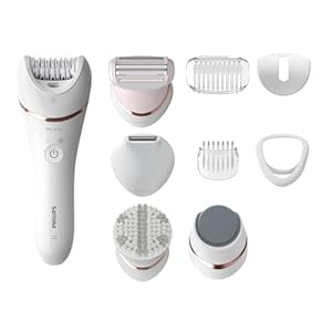 Philips Beauty Set Series 9000, All-in-One Epilierer für Körper, Gesicht und Füße, kabelloses Nass- und Trockengerät zur Haarentfernung und Hautpflege, mit 12 Zubehörteilen, Modell BRE740/90