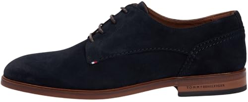 Tommy Hilfiger Hilfiger FM0FM05776 - Zapatos de Vestir de Ante para Hombre, Color Azul (Cielo Desierto), Talla 10