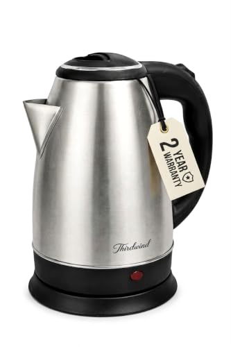 Image of Stainless Steel Electric Kettle for Home & Office | Fast Water Heating Kettle with Auto Shut-Off & Boil Dry Protection | Ergonomic Handle | Silver & Black