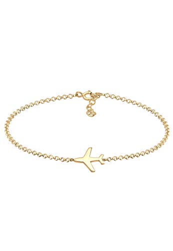 Bracelet avion femme argent 925 chaîne solide contre usure