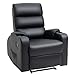 HOMCOM Fauteuil de Relaxation inclinable avec Repose-Pied Ajustable revêtement synthétique Noir