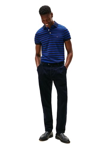 Image of Tommy Hilfiger Men's Short Sleeve Polo Shirts in Slim Fit with Stretch and Organic Pique Cotton