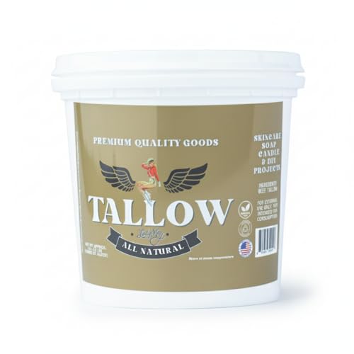 Bulk Grass-Fed Beef Tallow for Soap, Skincare & Candles, 2lbs Unscented Maker-Proven Quality Tallow