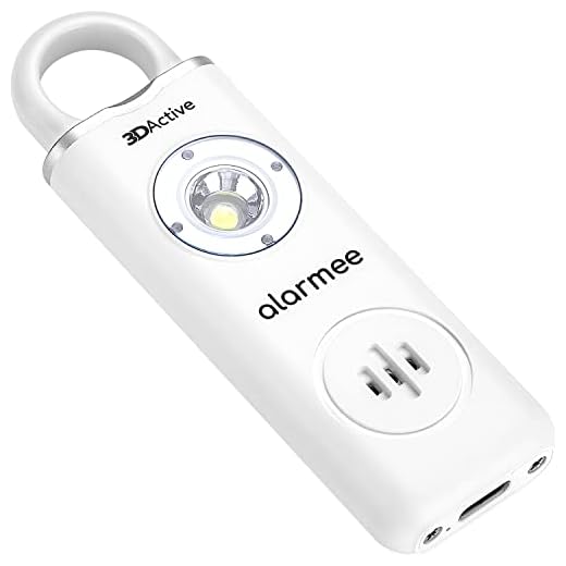 3DActive Alarmee Rechargeable Personal Safety Alarm for Women, Teens and Elderly, Pocket Size 130dB Loud Siren with LED Light