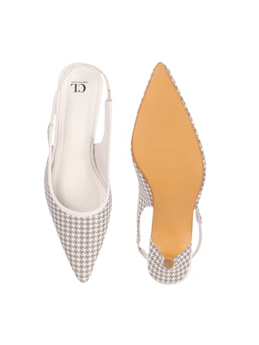 Image of Carlton London Women Comfortable Kitten Heel Pointed Toe Slingback Fashion Shoes for Daily use, Office use, Casual use