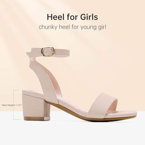 High Heels for Kids Open Toe Dress Shoes for Girls Ankle Strap Pump Shoes Flower Girl Sandals Wedding Party for Little Big Kids4