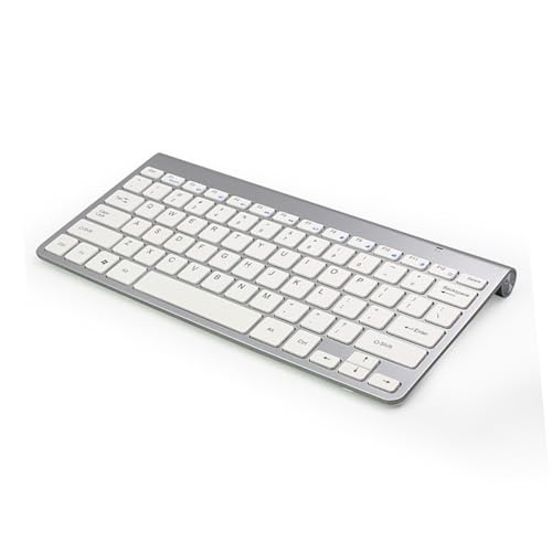 FUNNETOYU Teclado y Ratón Inalámbricos Ultrafino Combo Portátil para Ordenador Portátil y Escritorio Diseño y Cómodo Color Plata para Oficina y Hogar