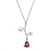 OLUYNG Or Rose déclaration Rose Pendentif déclaration Womens beauté et bête Amoureux des Bijoux Cadeaux Party Favors