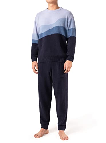 DAVID ARCHY Herren-Pyjama-Sets Weiche Herren-Nachtwäsche, Warmer Herren-Fleece-Pyjama für Herren, bequemes Herren-Pyjama-Set Cover