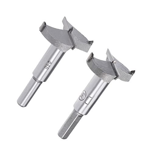 uxcell 48mm, 38mm Forstner Drill Bits Tungsten Carbide Wood Hole Saw Auger Opener