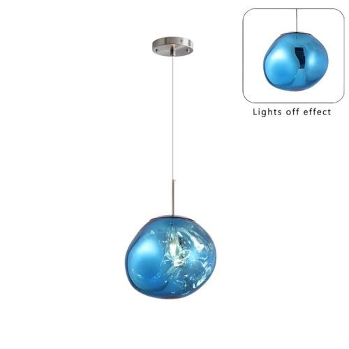 Lámpara colgante de lava estilo clásico con pantalla azul de 20cm 7