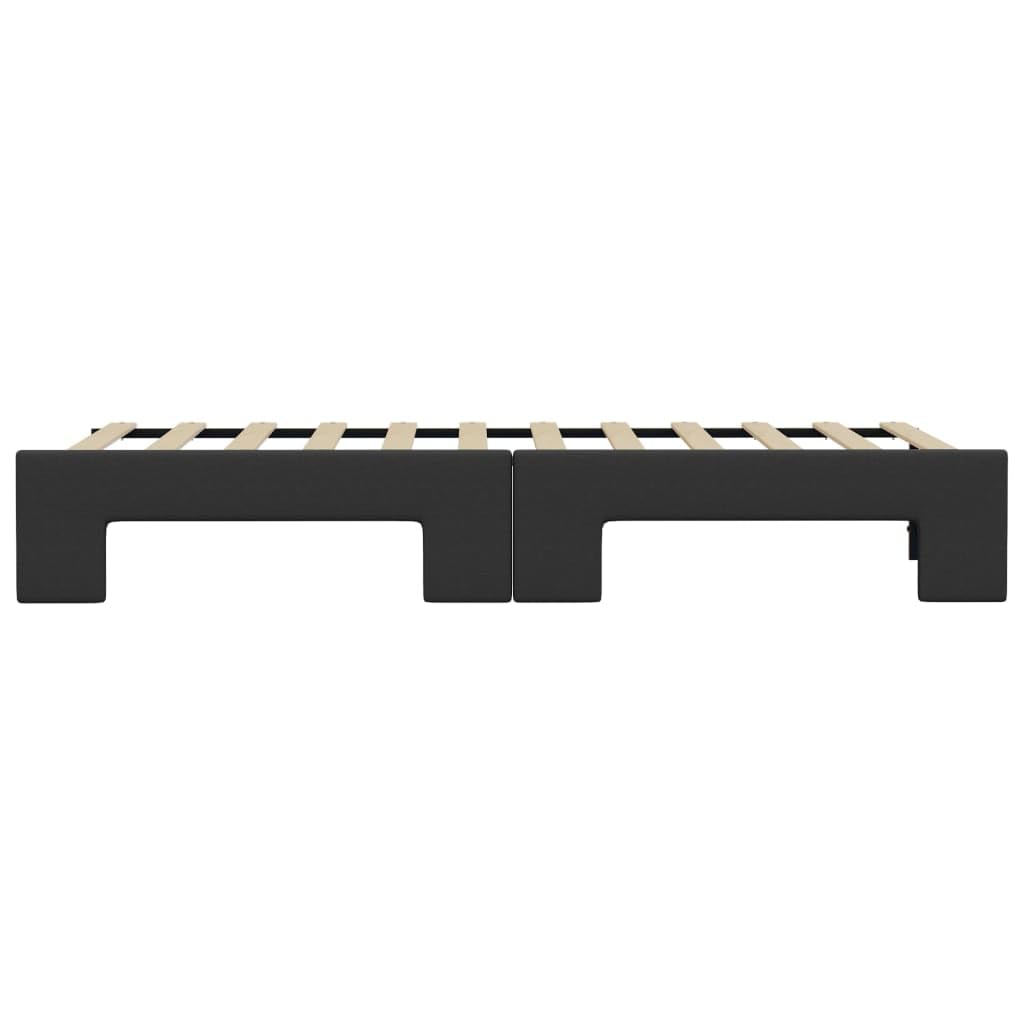 vidaXL Divano letto allungabile con rete a doghe, letto per camera da letto, soggiorno, divano, letto estraibile, nero, 90 x 200 cm