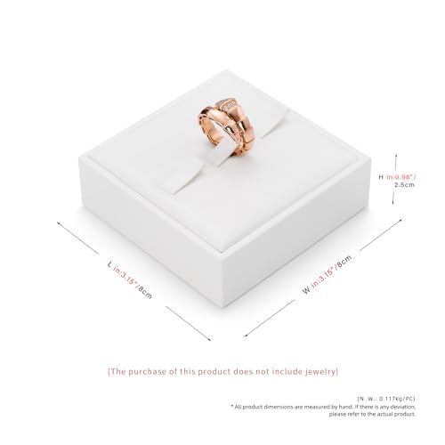 Ring Stand PU Leather Display Holder 3 Slot Organizer White Jewelry Showcase