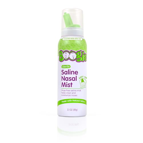 Image of Boogie Baby Saline Nasal Spray Mist, Allergy Relief, Nasal Decongestant, Made with Saline, Unscented, 3.1 Ounce