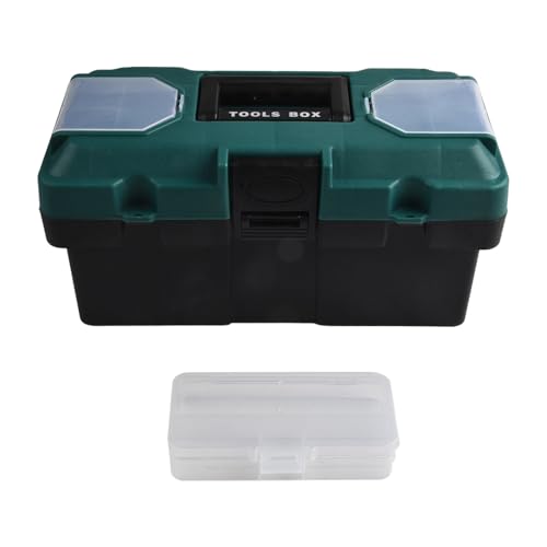 Cassetta degli attrezzi in plastica da 35,5 cm per riparazioni elettriche, maniglia ergonomica e serratura per una conservazione sicura