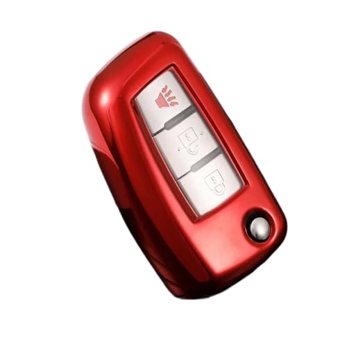 Funda llave para Qashqai J11 y X-Trail con carcasa protectora plegable color rojo