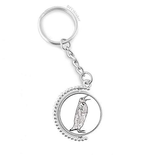 Llavero rotatorio de pingüino DIYthinker anillo de metal para llaves de coche