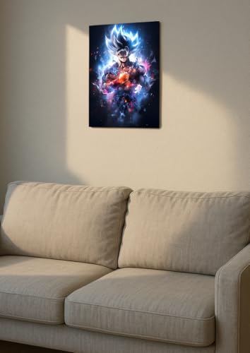 Image of NIJUKA Anime Printed Metal sheet Poster For Home And Room Decoration | For Anime Art Fans Boys And Girls (Dark space goku Ui)