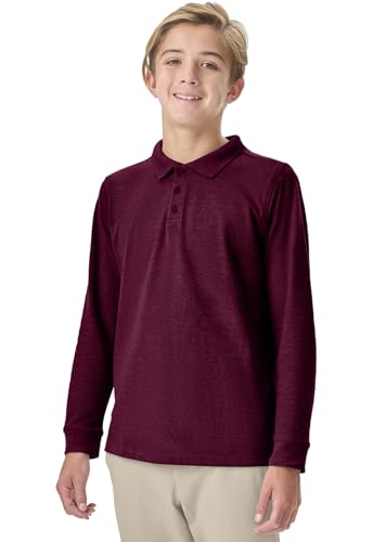 Image of Classroom School Uniforms Big Kid Long Sleeve Pique Polo CR835Y