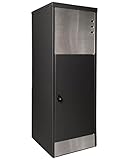 Ondis24 Korona Paketbox XL Postbox für Pakete, Päckchen, Warensendungen und Briefe mit Paketsafe, galvanisiert, mit Gasdruckfedern (118 cm, Grau) (Edelstahlfront)