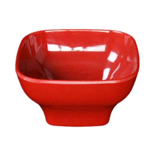 FSE PS3106RD Square Bowl, 20 oz., 5-1/2", Square with Round Corners, Break-Resistant, Dishwasher Safe, BPA Free, Melamine, Passion Red, NSF