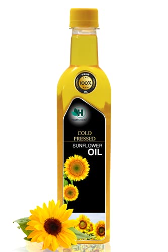 Image of Healthy Roots 500ml Cold Pressed Sunflower Oil (Virgin, Chekku /Ghani) - 500 ml Wood Pressed Sunflower Oil for cooking