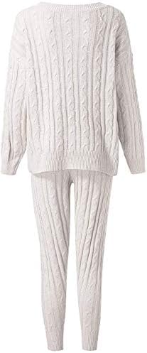 Womens Fall Knit 2 Piece Outfits Sweater Shirt Top and Bodycon Pants Casual Jumpsuit Romper Plus Size - Image 5