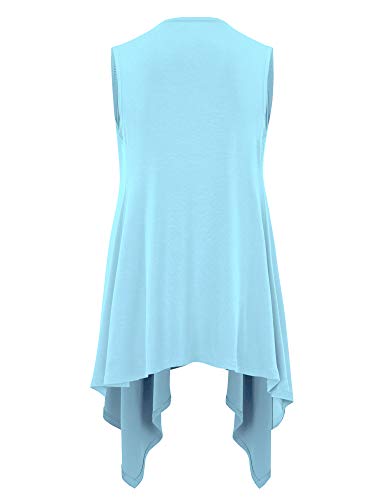 Image of Made By Johnny Women's Lightweight Sleeveless Cardigan - Draped Open Front Vest with Asymmetrical Hem
