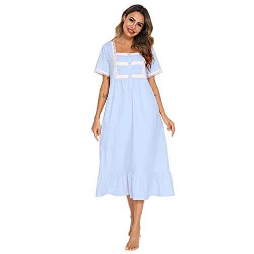 Robe de cour pour femmes manches courtes vêtement de nuit princesse décontracté