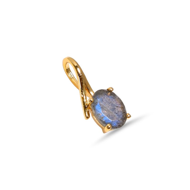 Pendentif argent 925 labradorite ovale pour femme bijou fait main en pierre