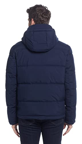 Image of Weatherproof Hooded Puffer Jacket for Men - Water Resistant Bubble Coat for Men | Puffy Alternative Down Jacket
