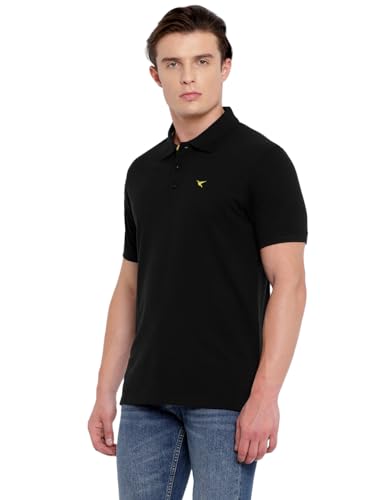Image of Deniklo Men's Cotton Rich Half Sleeve Regular Fit Solid Polo T-Shirt (Available in Plus Size)