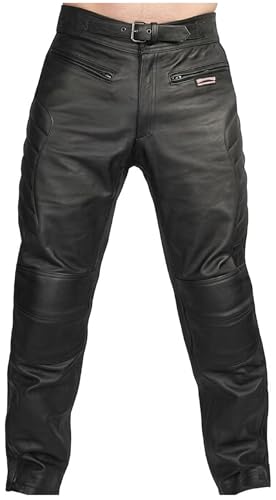 Pantalon de moto en cuir premium pour homme avec protection homologuée