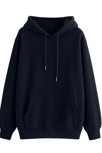 Image of Women's Fleece Fabric Zipper Hooded Jacket Loose Fit /Oversized, Drawstring | Plus Size Also Available