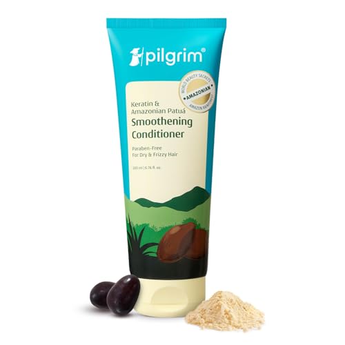 Pilgrim Amazonian Patu & Keratin Hair Smoothing Conditioner-Unscented- For Dry & Frizzy Hair With Sacha Inchi|Hair Conditioner For Smooth & Silky Hair|Silicone Free|Women & Men|200 Millilitre