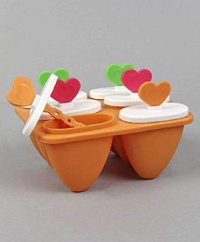 Image of 6-Piece Ice Cream and Kulfi Maker Popsicle Moulds - Multi Color BPA Free Plastic Candy Maker - Drip Free Design for Frozen Yogurt and Juice Sticks - Dishwasher Safe DIY Ice Pop Molds Set